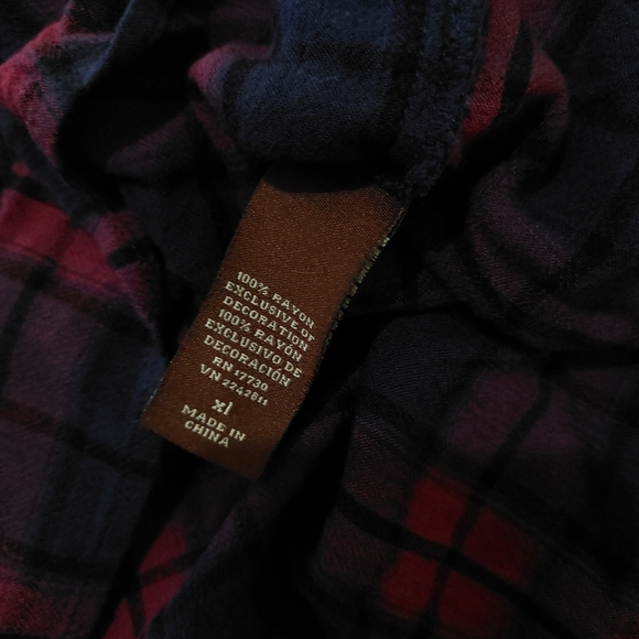 Knox Rose Purple & Blue Chunky Plaid High Neckline Flowy Sleeveless Tank Top - Picture 13 of 13